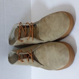 CLAE men's suede boots size 11.5 cream lace up style